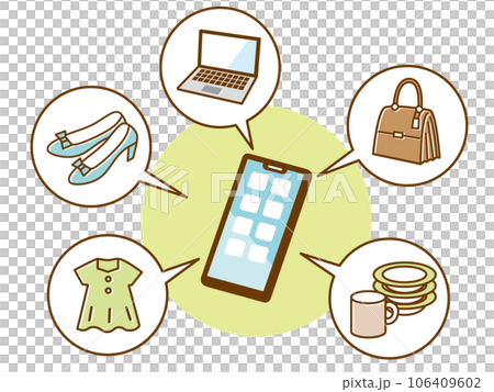 Image of online shopping on a smartphone Image of online shopping on a smartphone 106409602