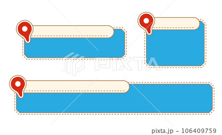 目的地マーク付き・ベージュサブベースの水色なテロップベース 目的地マーク付き・ベージュサブベースの水色なテロップベース 106409759