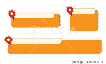 目的地マーク付き・ベージュサブベースのオレンジなテロップベース 目的地マーク付き・ベージュサブベースのオレンジなテロップベース 106409761