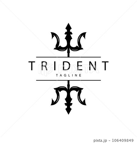 Trident Weapon Logo, Vector Spear of King Poseidon Neptune, Symbol Template Design Trident Weapon Logo, Vector Spear of King Poseidon Neptune, Symbol Template Design 106409849