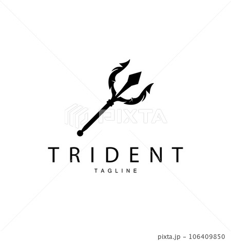 Trident Weapon Logo, Vector Spear of King Poseidon Neptune, Symbol Template Design Trident Weapon Logo, Vector Spear of King Poseidon Neptune, Symbol Template Design 106409850