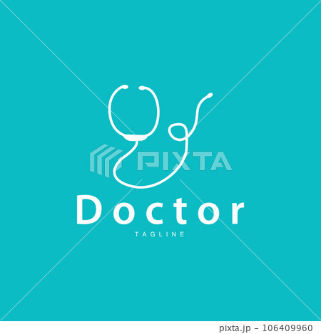 Stethoscope Logo, Health Doctor Design Simple Line Vector Symbol Illustration Stethoscope Logo, Health Doctor Design Simple Line Vector Symbol Illustration 106409960
