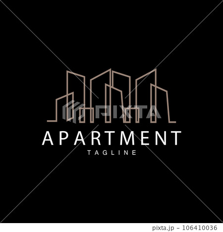 Apartment Building Logo, Modern Design Style Line Vector Symbol Illustration Template Apartment Building Logo, Modern Design Style Line Vector Symbol Illustration Template 106410036