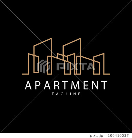 Apartment Building Logo, Modern Design Style Line Vector Symbol Illustration Template 106410037