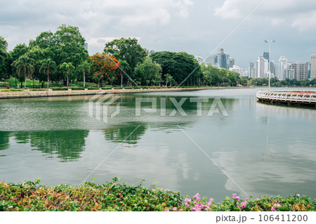 Benchakitti Forest Park lake view in Bangkok, Thailand Benchakitti Forest Park lake view in Bangkok, Thailand 106411200