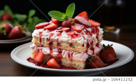 イチゴがたっぷりのったケーキ