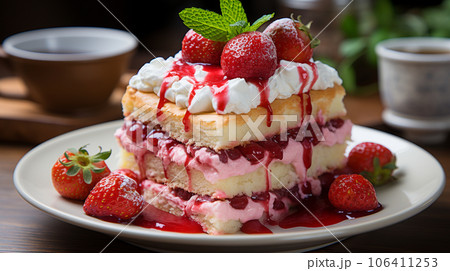 イチゴがたっぷりのったケーキ
