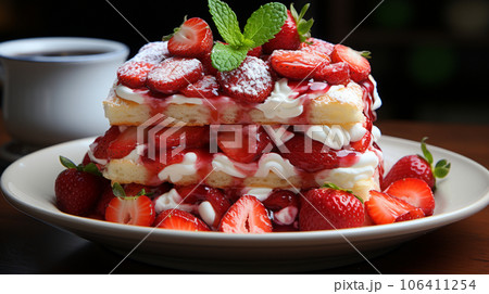 イチゴがたっぷりのったケーキ