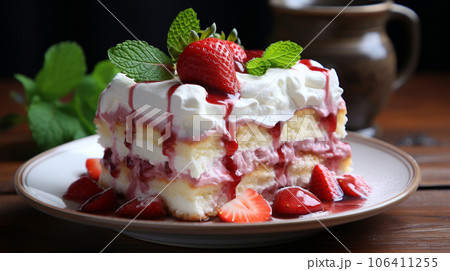 イチゴがたっぷりのったケーキ
