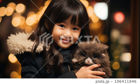 プレゼントをもらって大喜びの女の子