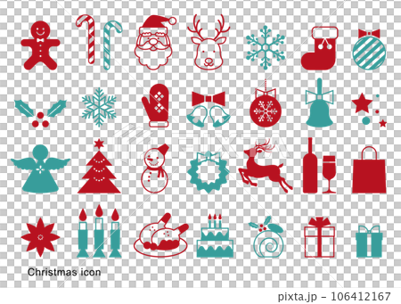 Christmas illustration material set icon vector white background 106412167