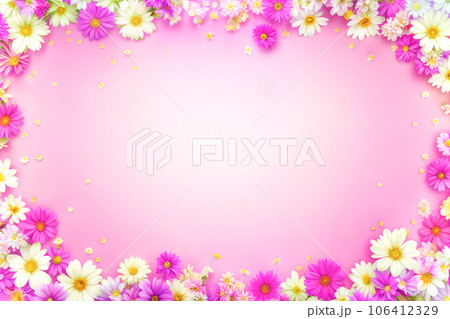 カラフルな花びらで縁取られた背景画像 AI画像 カラフルな花びらで縁取られた背景画像 AI画像 106412329