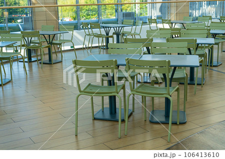 Restaurant Table, Empty Cafe Tables, Bar Terrace, Outdoor Restaurants, Outside Trattoria Restaurant Table, Empty Cafe Tables, Bar Terrace, Outdoor Restaurants, Outside Trattoria 106413610