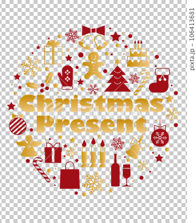 Christmas illustration material set Vector illustration logo White back December Christmas illustration material set Vector illustration logo White back December 106413681