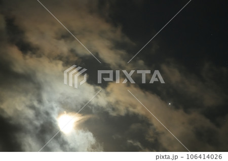 北杜市白州町、月齢21.4下弦の月と木星が並んだ立秋の晩 106414026