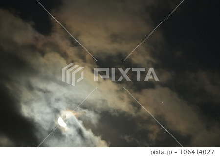 北杜市白州町、月齢21.4下弦の月と木星が並んだ立秋の晩 106414027