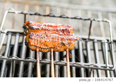 【オートキャンプ場でソロキャンプ 熾火でウナギのかば焼きを焼く】 【オートキャンプ場でソロキャンプ 熾火でウナギのかば焼きを焼く】 106414767