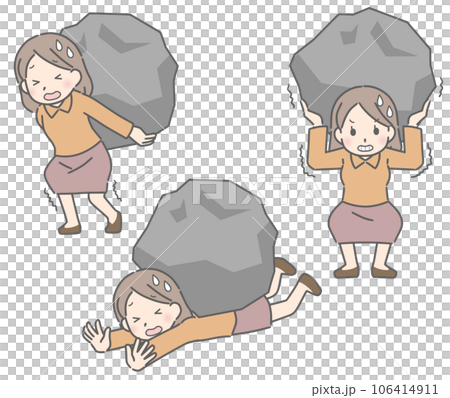A young woman suffering from rocks (plain clothes) 106414911