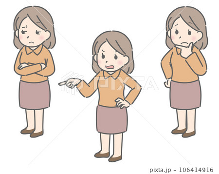 疑う若い女性（私服） 106414916