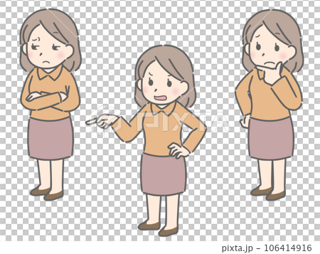疑う若い女性（私服） 106414916