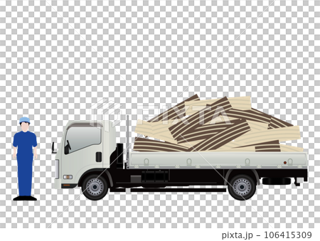 truck and scrap wood truck and scrap wood 106415309