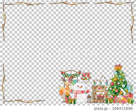 聖誕節手寫插圖框架 聖誕節手寫插圖框架 106415890