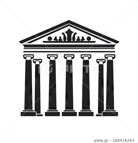 Greek Temple Icon, Europe Palace Isolated, Parthenon Silhouette, Historical Architecture, Acropolis Greek Temple Icon, Europe Palace Isolated, Parthenon Silhouette, Historical Architecture, Acropolis 106416263