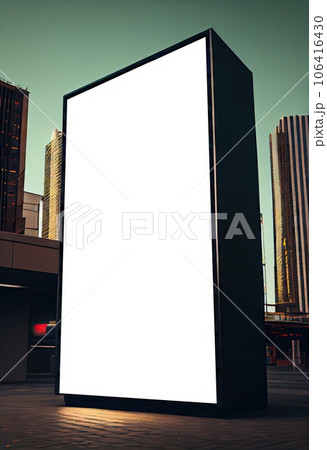 Billboard Mockup, Blank Outdoor Advertise, Street Bill, Board Empty Banner, Abstract Generative AI Illustration 106416430