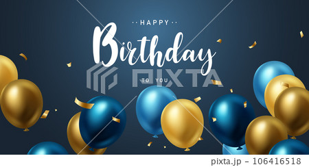 Celebrate your birthday background with beautiful balloons vector illustration. 106416518