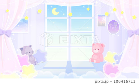 ゆめかわいいゆめかわいい部屋の背景素材部屋の背景素材のイラスト素材 [106416713] - PIXTA