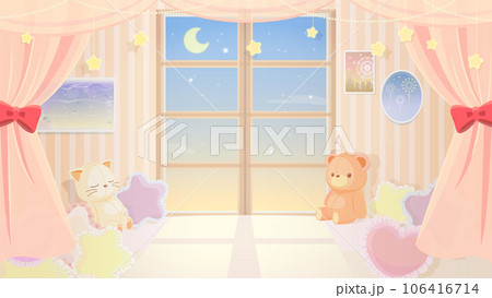 ゆめかわいいゆめかわいい部屋の背景素材部屋の背景素材のイラスト素材 [106416714] - PIXTA