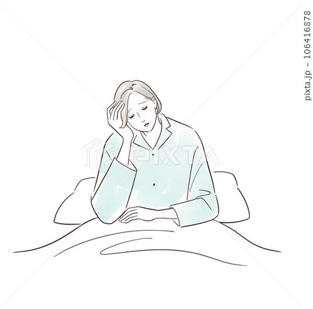 よく眠れずに朝を迎えたミドル女性 106416878
