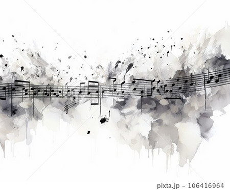 AIイラスト、音符と音符のある風景 AIイラスト、音符と音符のある風景 106416964