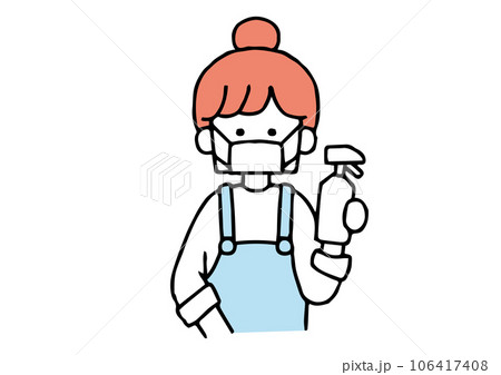 掃除をする女性 掃除をする女性 106417408
