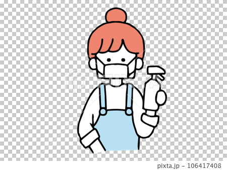 掃除をする女性 掃除をする女性 106417408