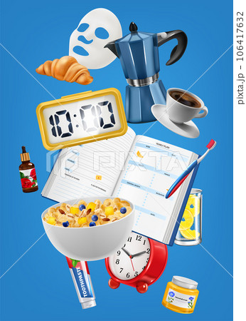 Realistic Morning Collage Composition 106417632