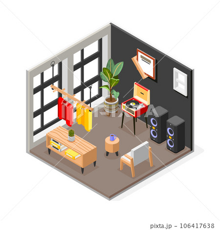 Shop Room Interior Composition 106417638
