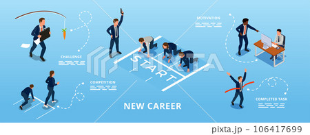 Running Business People Infographic Running Business People Infographic 106417699