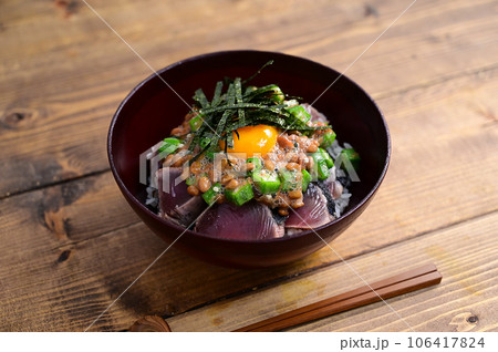 鰹のタタキのねばねば丼 鰹のタタキのねばねば丼 106417824