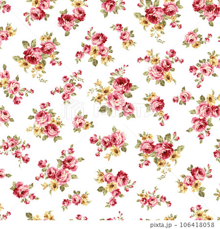テキスタイルに最適な美しい薔薇の図案, 106418058