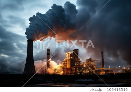 Air pollution and emission ecology problem concept. 106418516