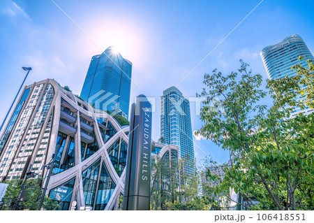 日本の東京都市景観 緑が映える新名所・麻布台ヒルズなどを望む 106418551