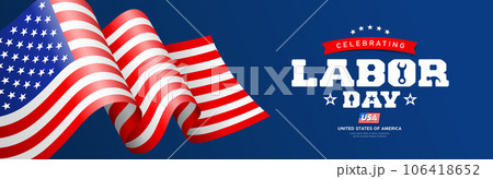 American flag waving, happy labor day banners design 106418652