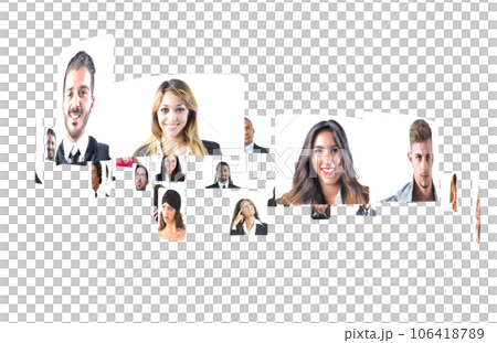 Isolated 3d rendering of futuristic multi screen vision Isolated 3d rendering of futuristic multi screen vision 106418789