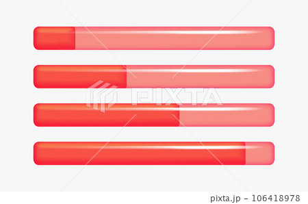 Red progress bars. 3d vector clipart Red progress bars. 3d vector clipart 106418978