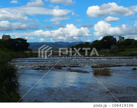 夏の鴨川（二条大橋あたりの風景） 106419106