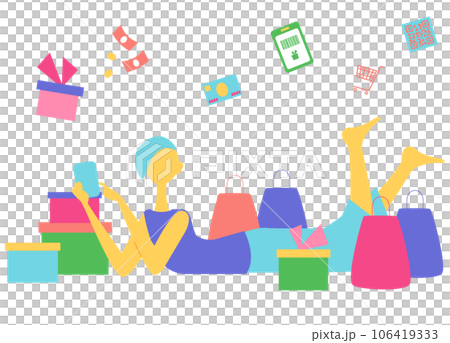 Man enjoying shopping at home 106419333