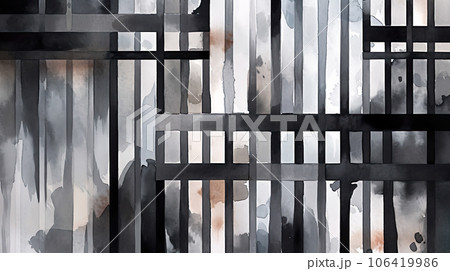 鉄格子の水彩画風景「AI生成画像」 106419986