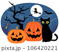 ハロウィン かぼちゃ＆黒猫 ベクターイラスト 106420221