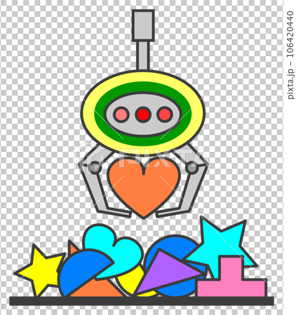 クレーンでハートを持上げて愛情をゲットするイラスト クレーンでハートを持上げて愛情をゲットするイラスト 106420440